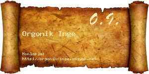 Orgonik Inge névjegykártya